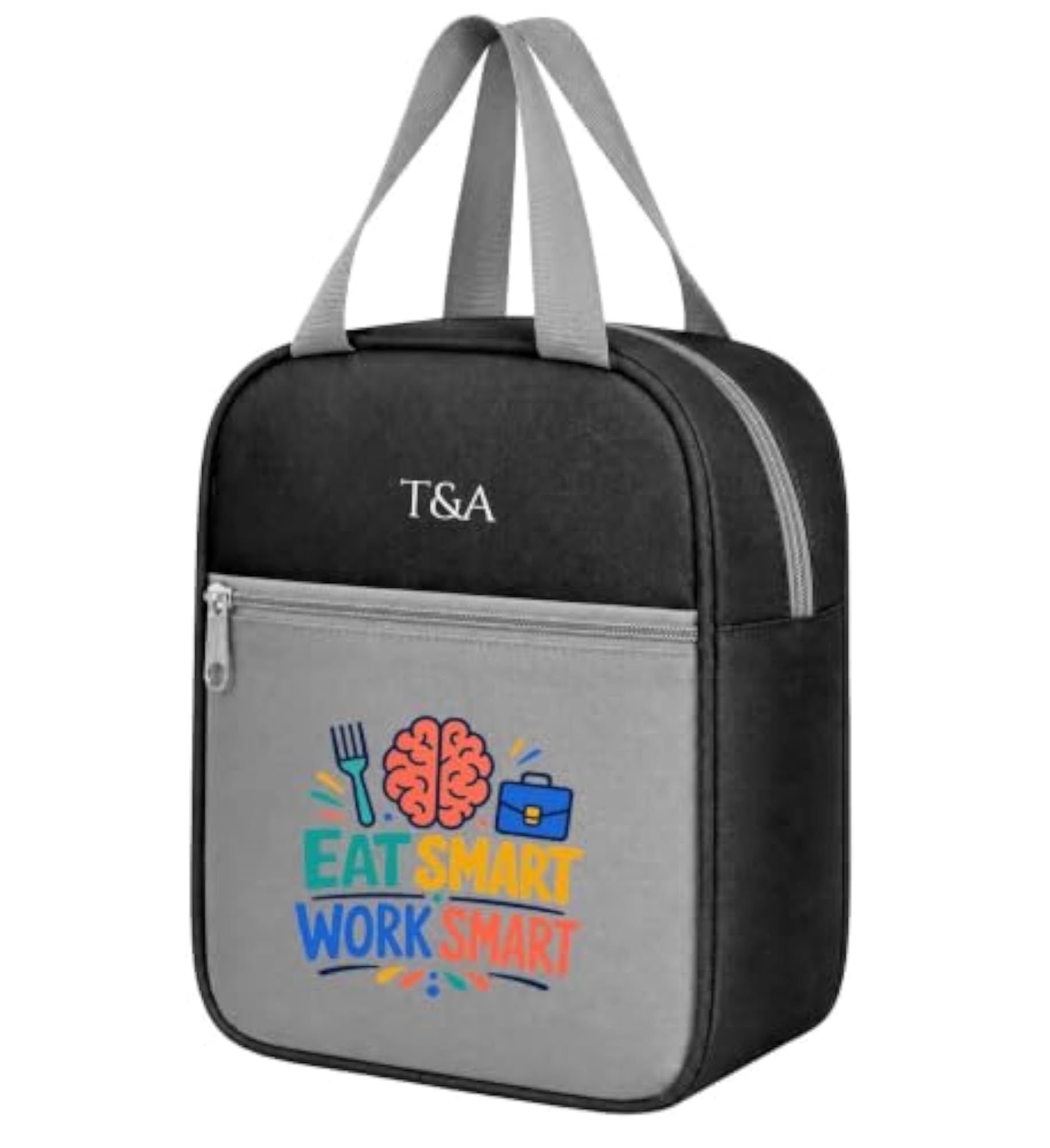 Versatile Reusable Lunch Bag with Front Pocket and Zipper